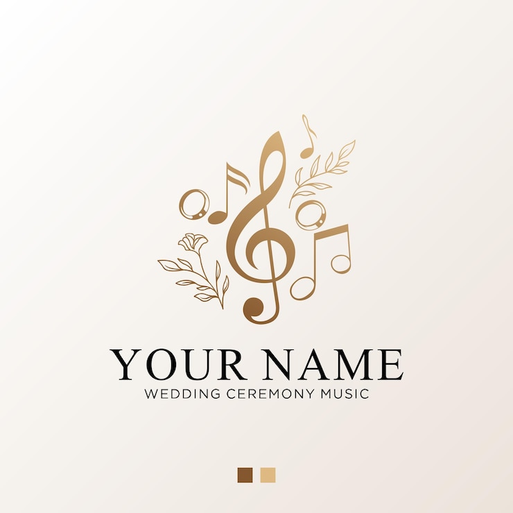 Vetor logotipo da música da cerimónia de casamento