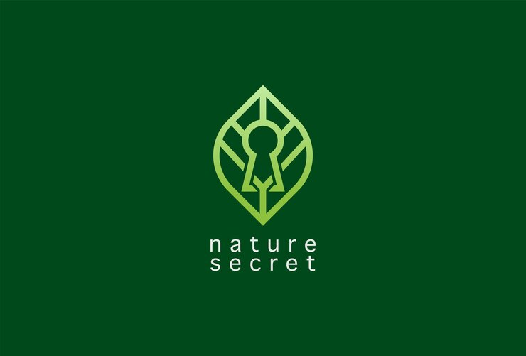 Logotipo da natureza Folha com símbolo do buraco da chave de combinação de naturalidade Modelo de design do logotipo da folha