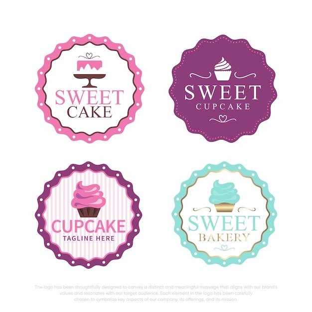 Vetor logotipo da padaria cupcake logo vector logo templatete