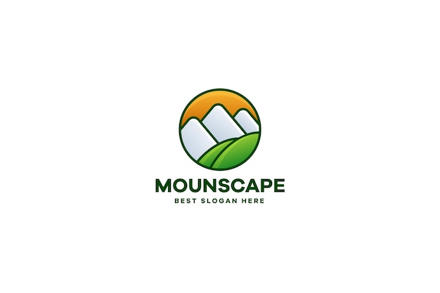 Logotipo da paisagem da montanha