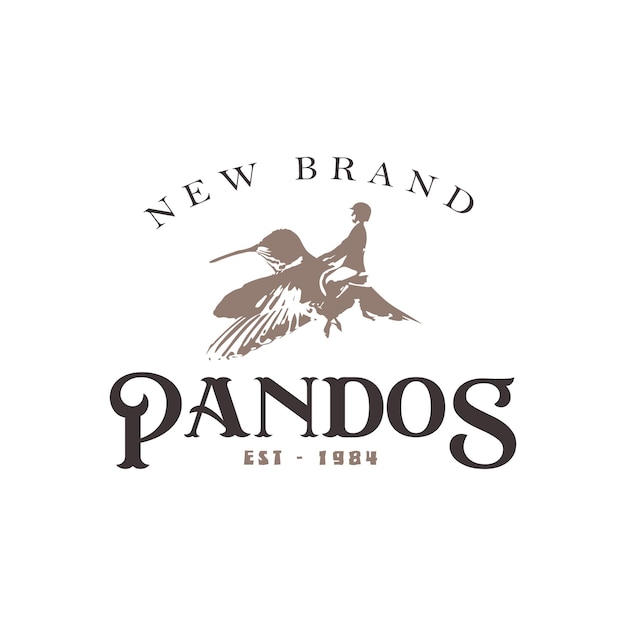 Vetor logotipo da pandos vintage