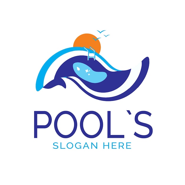 Vetor logotipo da piscina