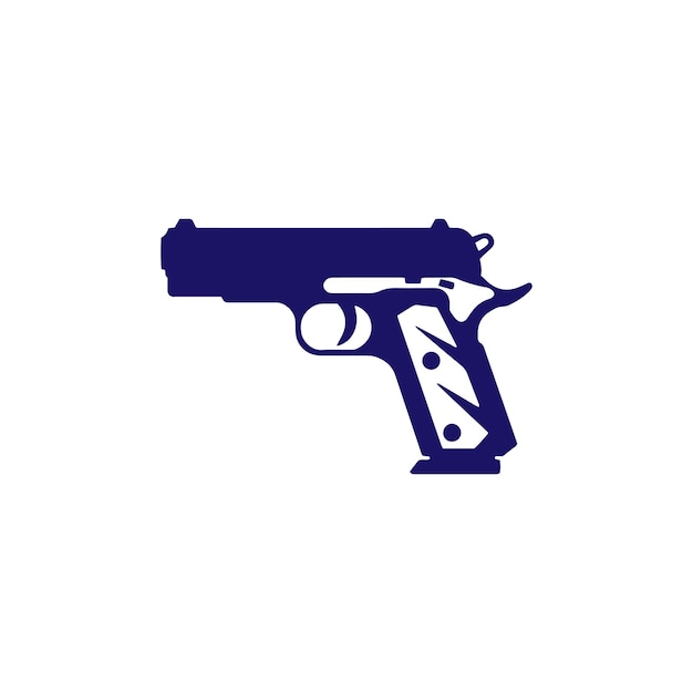 Vetor logotipo da pistola ícone silhueta vetorial conceito de arma de design isolado