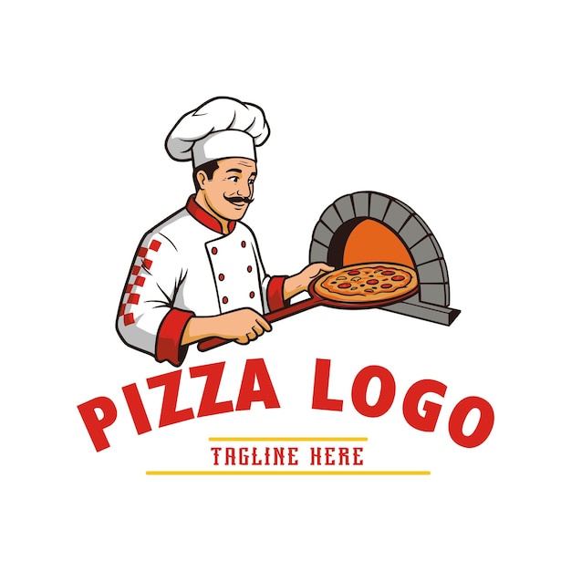 Logotipo da pizza Um design recomendado para bistros que servem cozinha italiana Modelo de logotipo editável