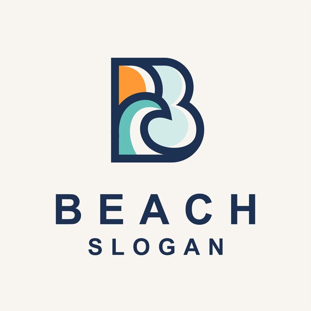 Vetor logotipo da praia com o conceito de letra b