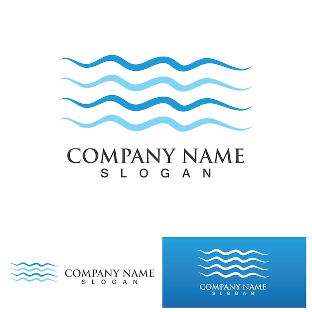 Logotipo da praia de água da onda