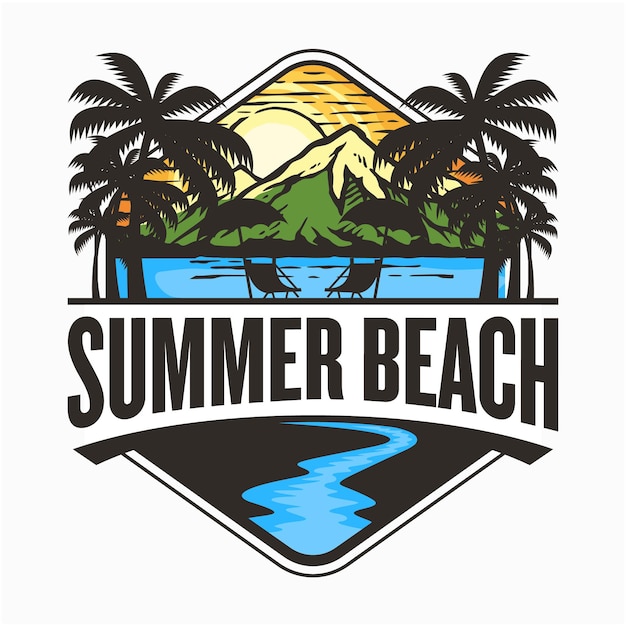 Logotipo da praia de verão