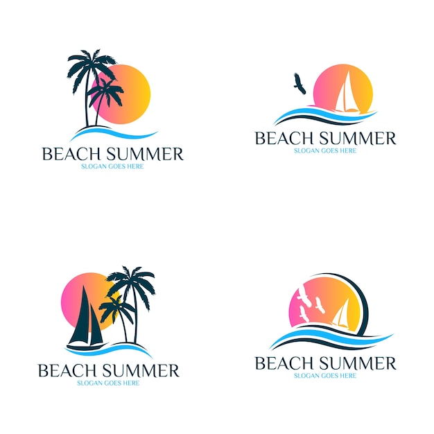 Logotipo da praia de verão