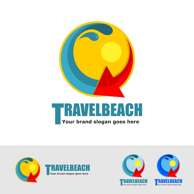 Logotipo da praia de viagens