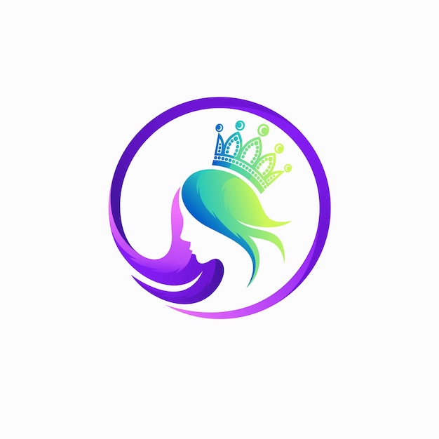 Logotipo da rainha com conceito de cor gradiente