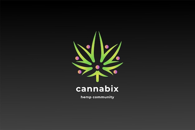 Vetor logotipo da receita de comida de cannabis