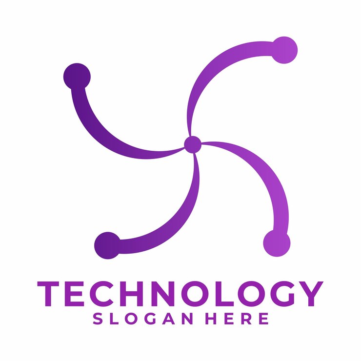 Vetor logotipo da rede de forma de moinho de vento projeto de logotipo de tecnologia vector de conceito modelo de logotipo da rede de tecnologia digital