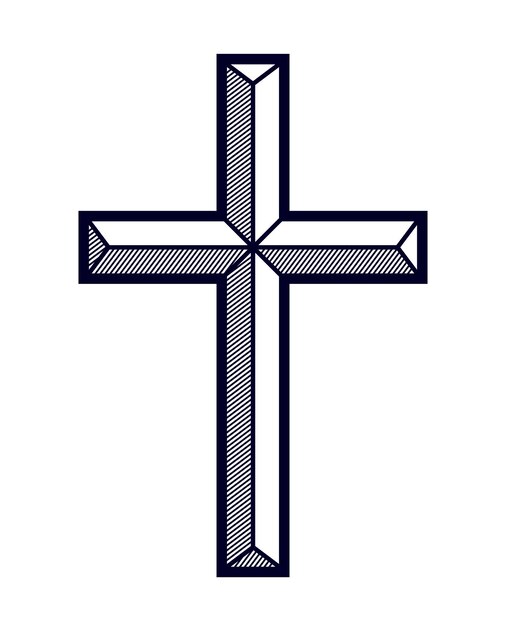 Vetor logotipo da religião do vetor cruz cristão ou tatuagem.