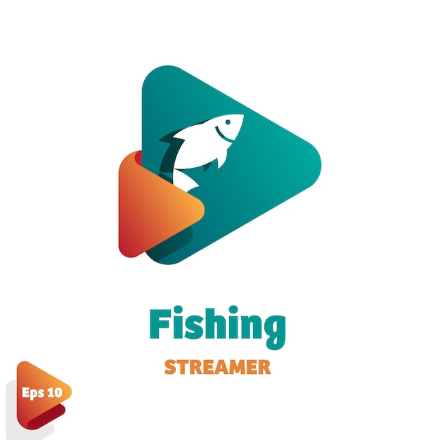 Logotipo da serpentina de pesca