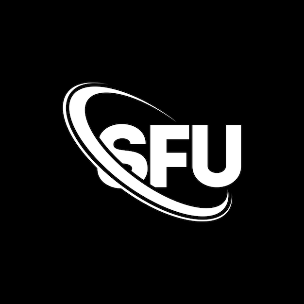 Vetor logotipo da sfu (letra sfu) design de logotipo de letra sfu iniciais logotipo sfu ligado com círculo e monograma em maiúsculas logotipo sf u tipografia para negócios de tecnologia e marca imobiliária