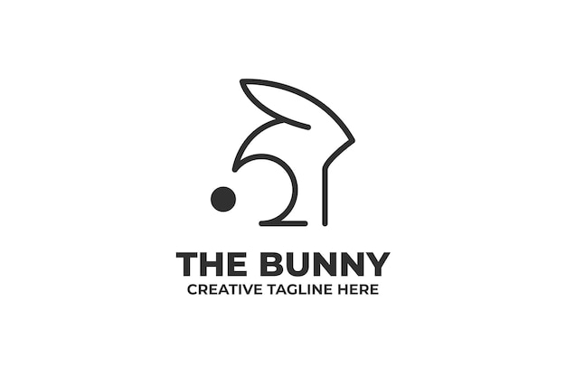 Logotipo da simple bunny silhouette monoline