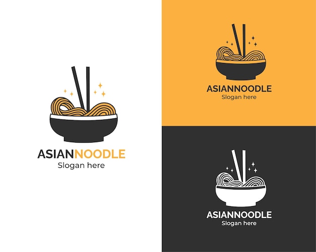 Logotipo da sopa de macarrão asiática