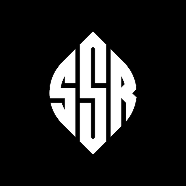 Vetor logotipo da ssr em forma de círculo e elipse letras de elipse ssr com estilo tipográfico as três iniciais formam um logotipo de círculo ssr emblema de círculo abstracto monograma letra marca vector