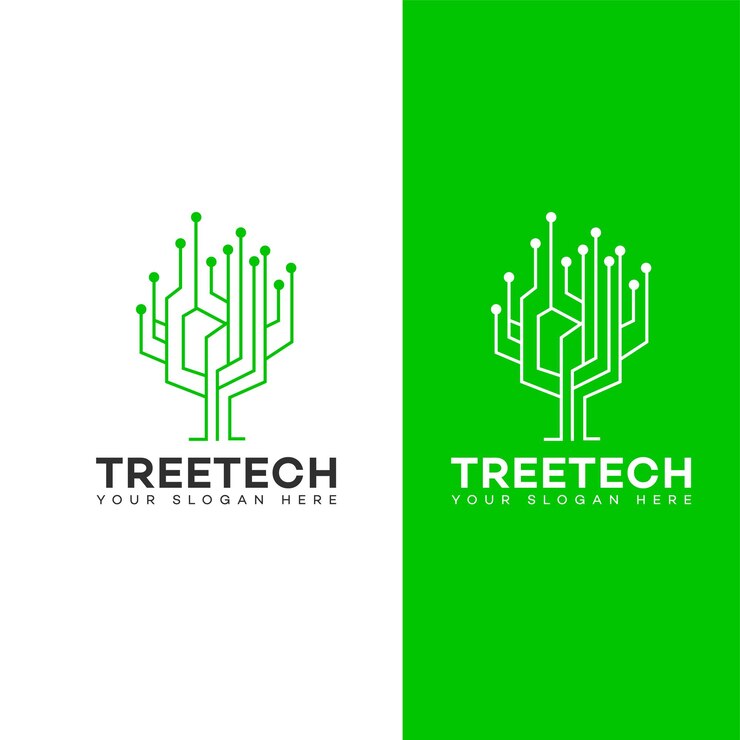 Vetor logotipo da tecnologia da árvore