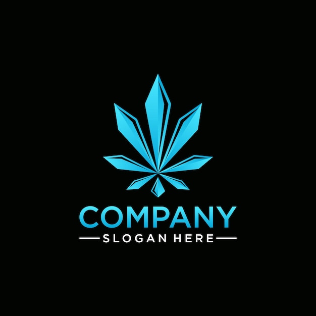 Vetor logotipo da tecnologia da cannabis