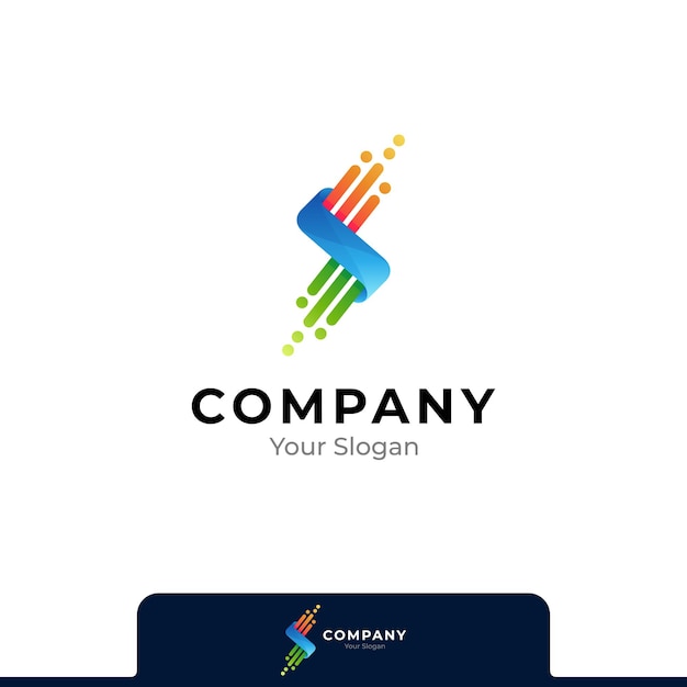 Logotipo da tecnologia de pixel letra S