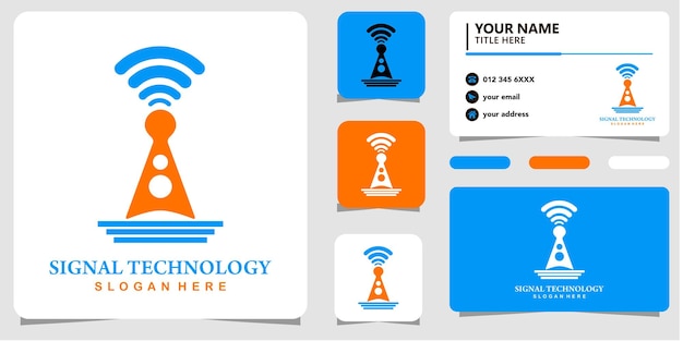 Vetor logótipo da tecnologia de sinal e cartão de visita