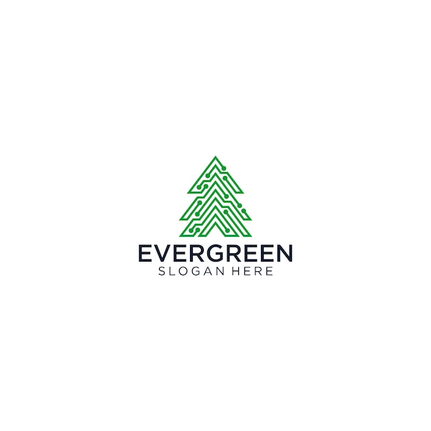 Vetor logotipo da tecnologia evergreen