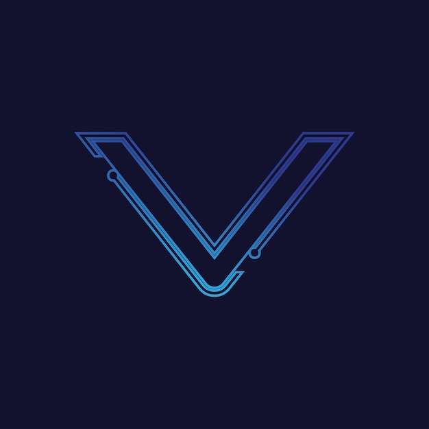 logotipo da tecnologia V