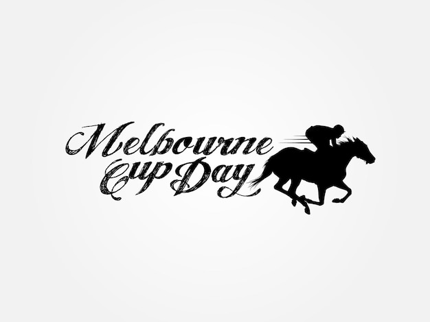 Logotipo da tipografia melbourne cup day, corrida de cavalos mais famosa do mundo