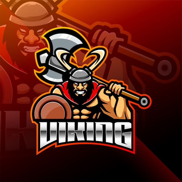 Logotipo da viking norseman esport mascot