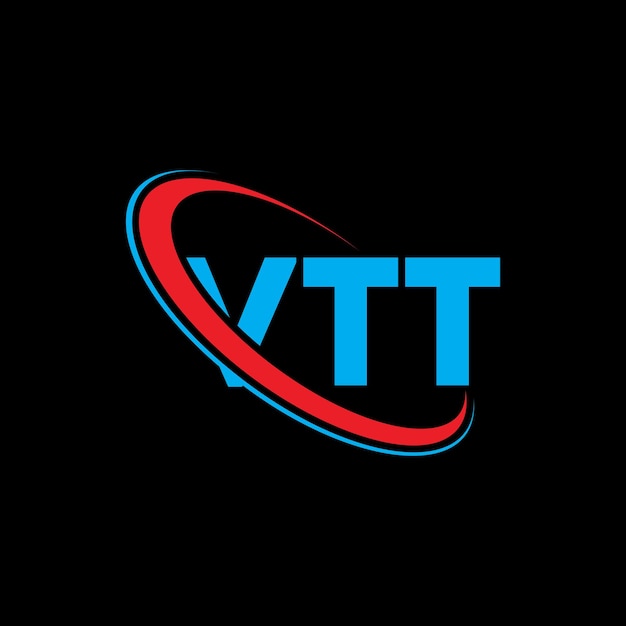 Vetor logotipo da vtt design de logotipo de letra vtt iniciais logotipo vtt ligado com círculo e monograma em maiúsculas logo vtt tipografia para negócios de tecnologia e marca imobiliária