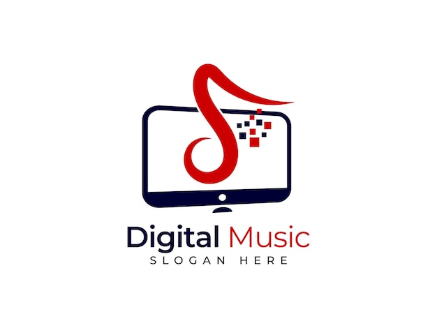 Logotipo da web de nota de design gráfico Design de vetor de ícone de logotipo de música abstrata Estúdio de gravação de som
