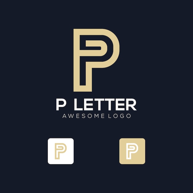 Logótipo das iniciais p com uma cor dourada para a empresa