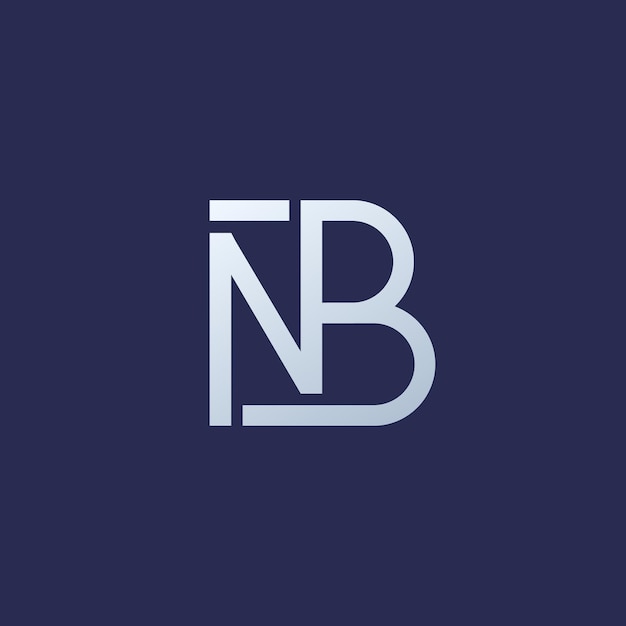 Logotipo das letras NB no escuro