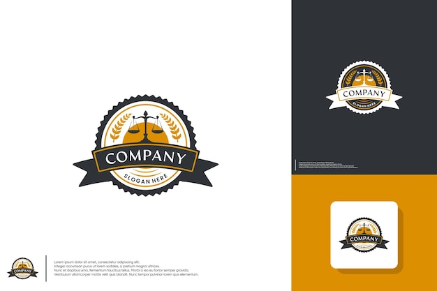 logotipo de advogado com conceito criativo emblema ilustração de design de logotipo