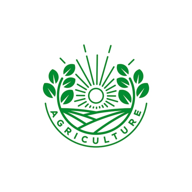 Logotipo de agricultura e fazenda orgânica