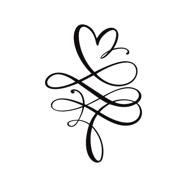 Logotipo de amor de coração com sinal de infinito Elemento de florescer para cartão de dia dos namorados.