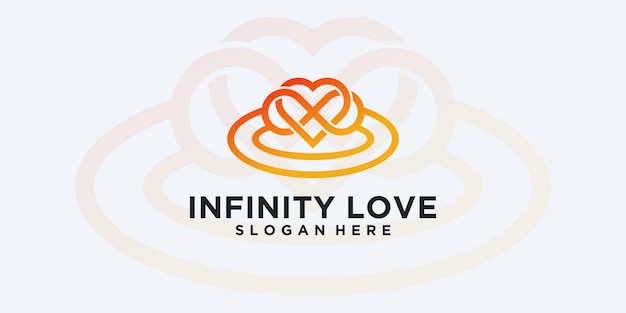 Logotipo de amor infinito minimalista elegante salão de beleza de luxo moda cuidados com a pele cosméticos yoga e produtos de spa