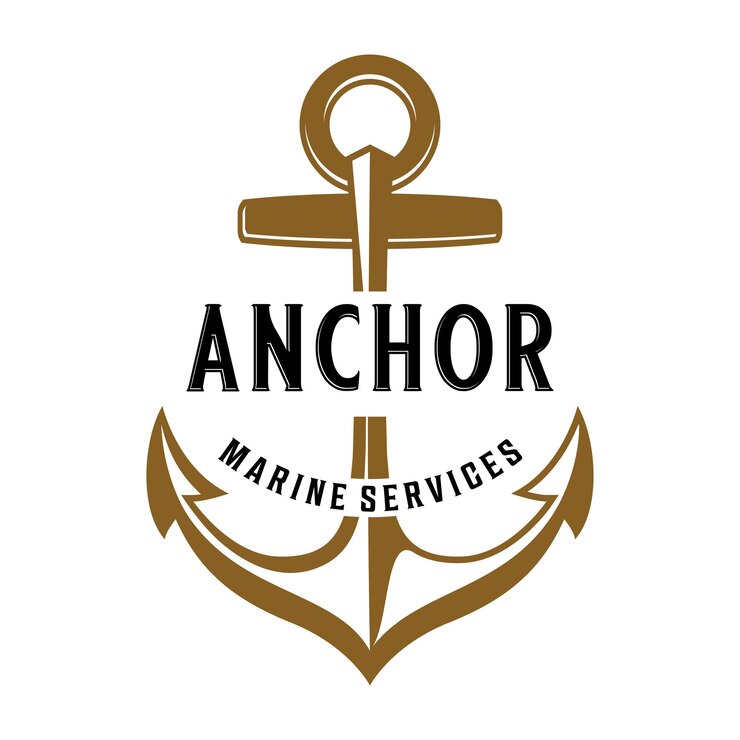 Vetor logotipo de âncora vetorial simples e elegante