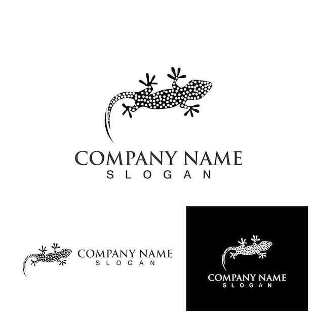Logotipo de animais lagarto e símbolos vetoriais temlate