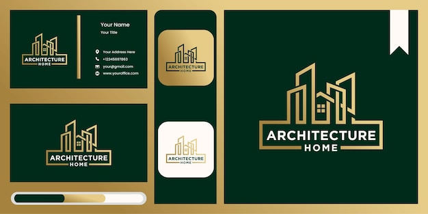 Logotipo de arquitetura residencial moderna industrial