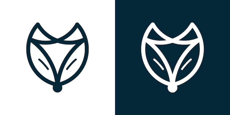 Vetor logotipo de arte de linha de cabeça de raposa simples ícone de modelo de logotipo ilustração de logotipo vetorial criativa