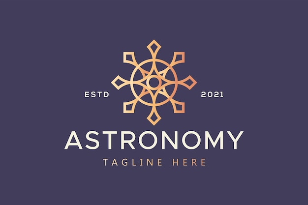 Logotipo de astronomia estilo mandala símbolo abstrato