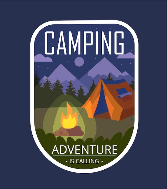 Logotipo de aventura de acampamento