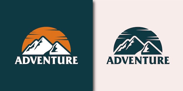 Logotipo de aventura de recreação ao ar livre vintage