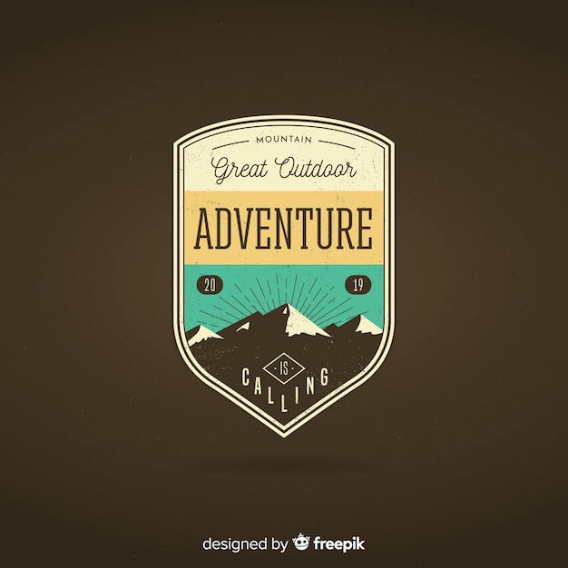 Vetor logotipo de aventura vintage