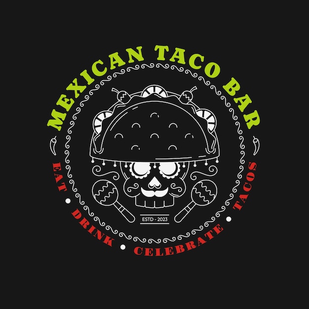 Logotipo de bar mexicano desenhado a mão