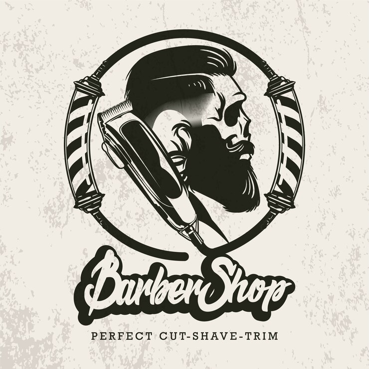 Vetor logotipo de barbearia retrô