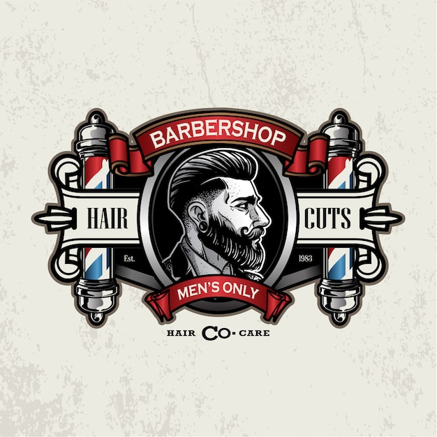 Logotipo de barbearia vintage