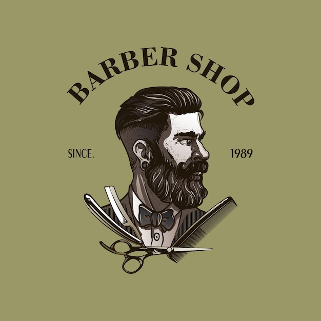 Logotipo de barbearia vintage